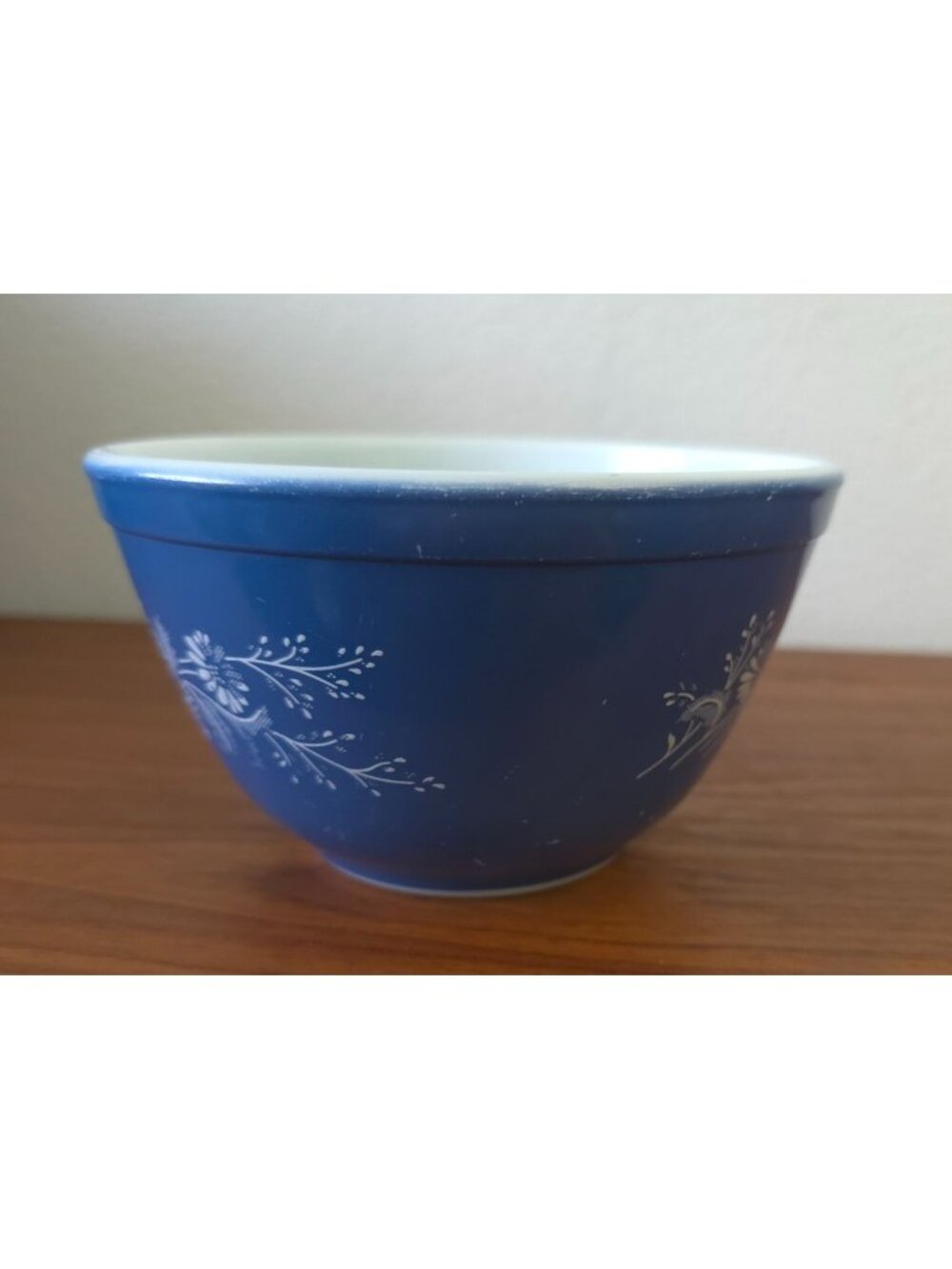 Vintage PYREX Colonial Mist Blue Daisy #401 750ml Nesting Mixing Bowl USA MADE - Picture 4 of 11